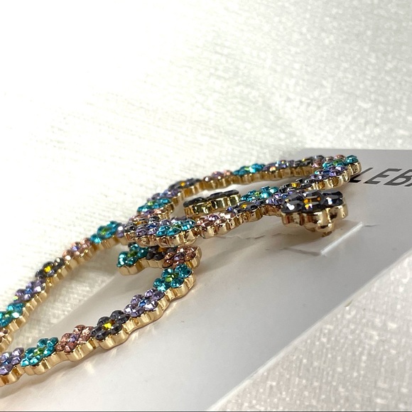 BaubleBar Magnolia Drop Heart Shape Multi-Color Fashion Earrings Blue 74666 New - Picture 10 of 16